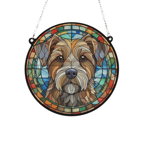 Border Terrier Stained Glass Effect Suncatcher